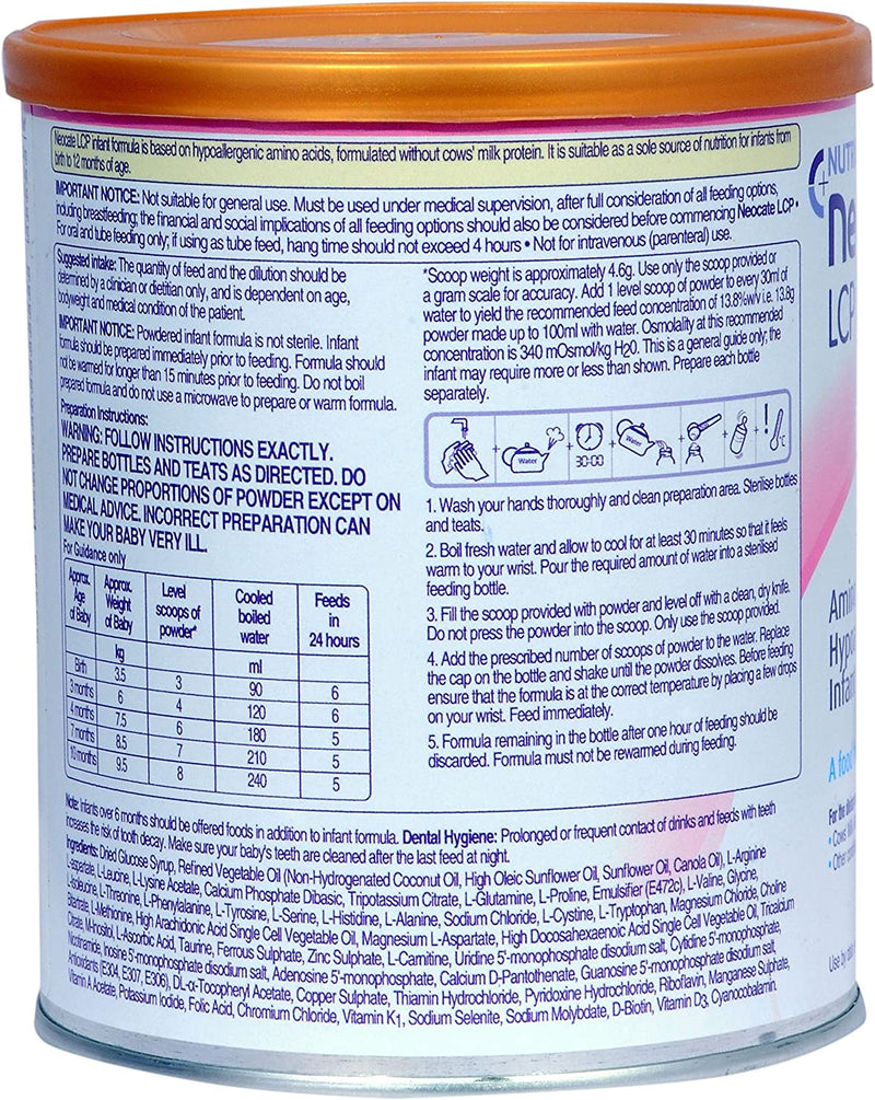 Neocate LCP Infant Formula Powder 400 g Naturesvelvet