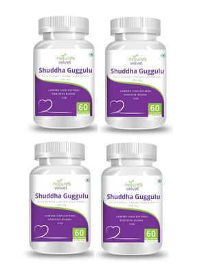 Shuddha Guggulu Pure Extract - Cholestral Support - 500 MG (60 Vegetarian Capsules)